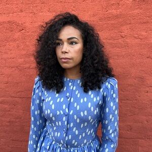 Elegant Blue Long Sleeve Dress